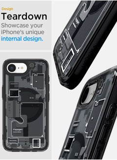Spigen Ultra Hybrid MagFit for iPhone 16E Case Cover with MagSafe (2025) - Zero One Black  - Image 4