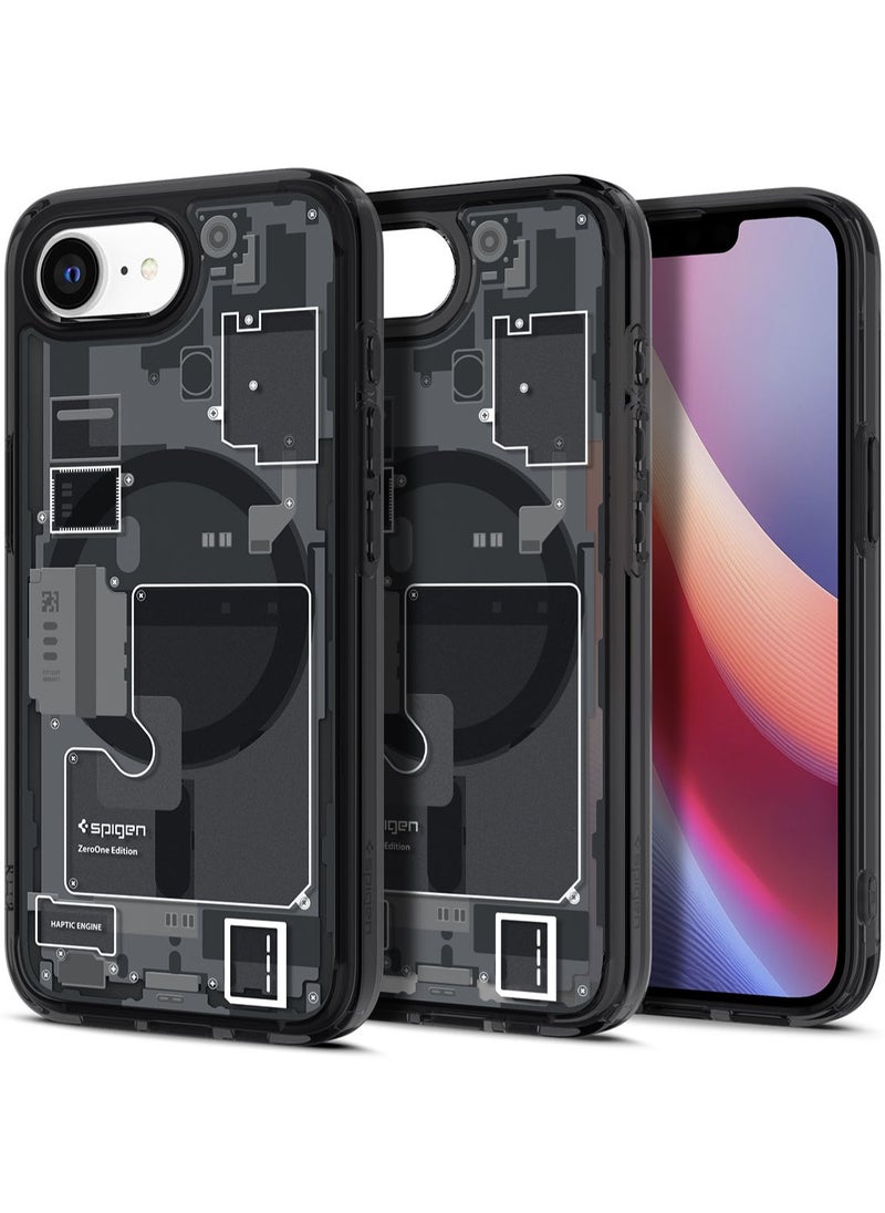 Spigen - Ultra Hybrid MagFit for iPhone 16E Case Cover with MagSafe (2025) - Zero One Black - Image 1