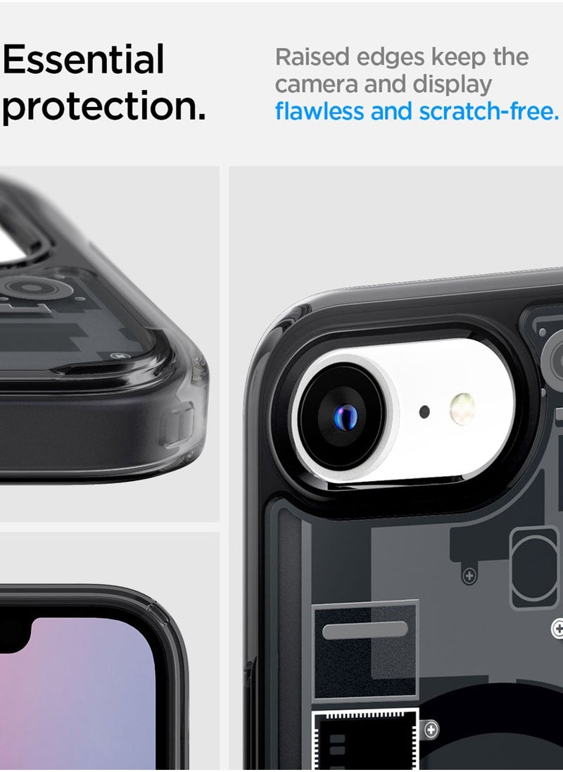 Spigen - Ultra Hybrid MagFit for iPhone 16E Case Cover with MagSafe (2025) - Zero One Black - Image 1