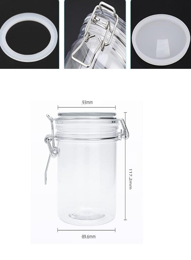 Lokusel 1 Pcs 500ml PET Plastic Storage Jars with Airtight Hinged Lids,Durable Clear Wide Mouth canning Jars for Food Storage Oats Canning Cereal Pasta Sugar Coffee Nuts Spices - Image 4