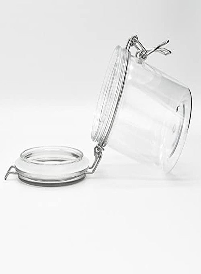 Lokusel 1 Pcs 500ml PET Plastic Storage Jars with Airtight Hinged Lids,Durable Clear Wide Mouth canning Jars for Food Storage Oats Canning Cereal Pasta Sugar Coffee Nuts Spices - Image 5