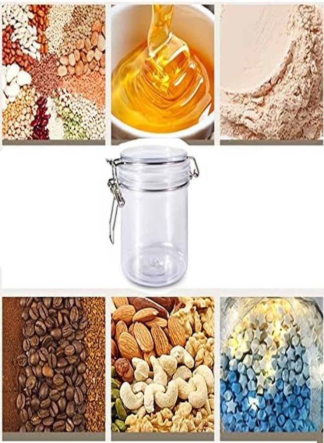 Lokusel 1 Pcs 500ml PET Plastic Storage Jars with Airtight Hinged Lids,Durable Clear Wide Mouth canning Jars for Food Storage Oats Canning Cereal Pasta Sugar Coffee Nuts Spices - Image 3