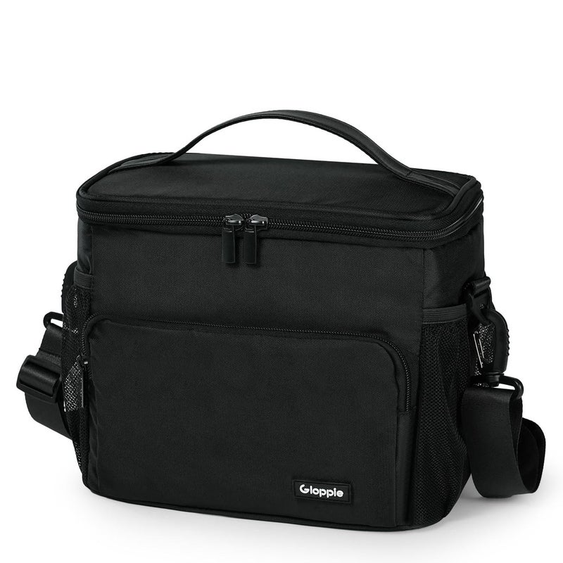 Gloppie Flight Crew Lunch Bag with Luggage Trolley Sleeve - Professional Insulated Cooler Bag for Flight Attendants & Pilots, Leakproof Lunch Box with Reinforced Structure for Travel & Work, Black - Image 1