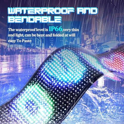 FAHKNS Programmable LED Sign Matrix Panel, Flexible Huge Bright Advertising Scrolling LED Sign, Bluetooth App Control LED Sign for Car Shop Store Advertising Party Bar, 19''x5'' - Image 5