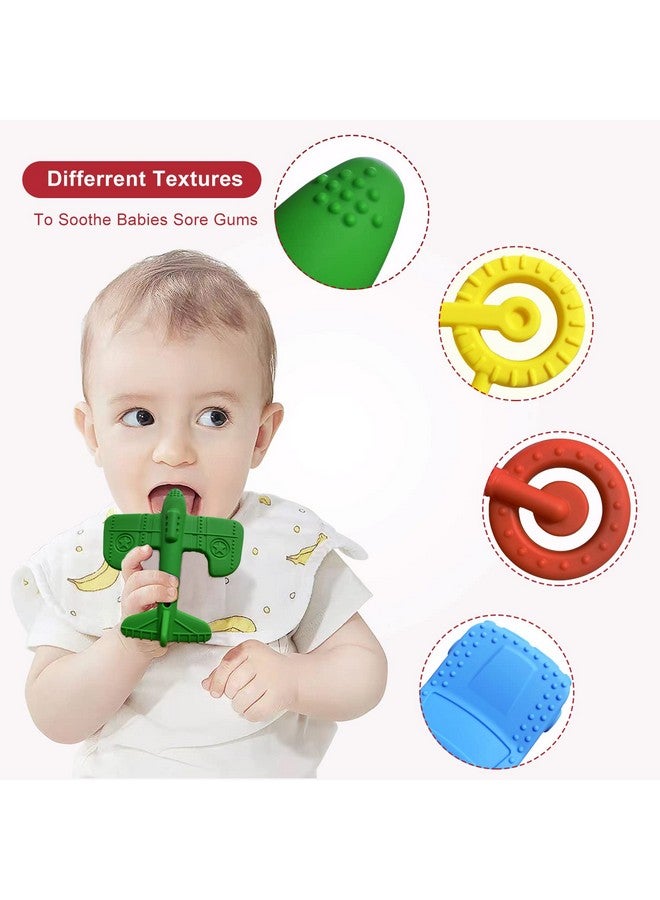 SJDSND Teething Toys For Babies 612 Months 1218 Months Baby Teething Toys Baby Chew Toys Bpa Free Teething Toys Baby Teether Transportation Tools Shape Teethers Baby Toys For Boys Girls (6 Pack) - Image 4