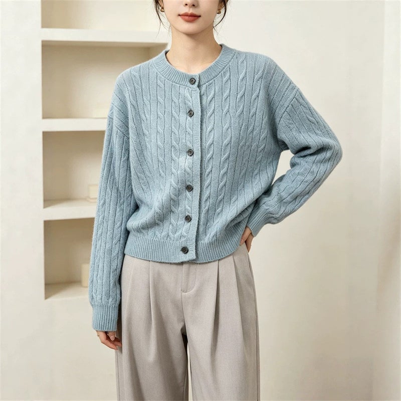 Women's Chunky Cable Knit Cardigan - Image 1