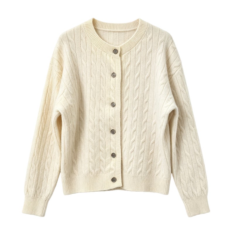 Women's Chunky Cable Knit Cardigan - Image 5
