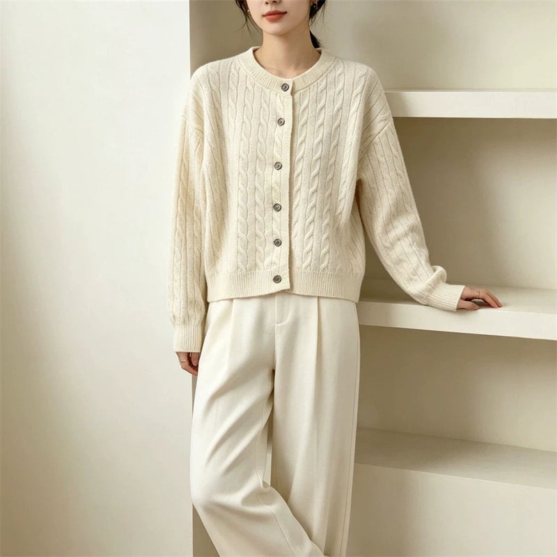 Women's Chunky Cable Knit Cardigan - Image 2