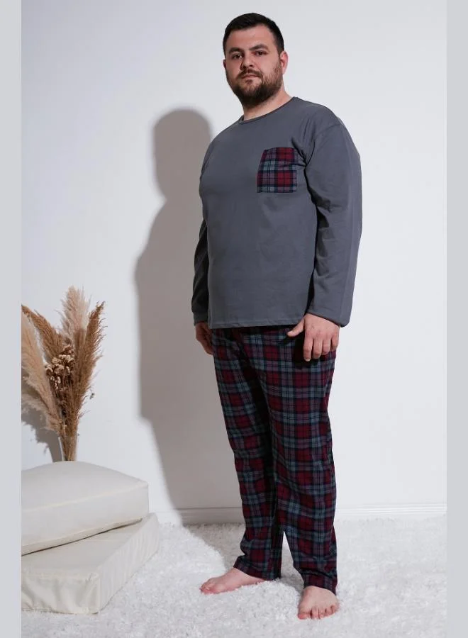 Buratti Cotton Regular Fit Plus Size Pajama Set Men's Pajama Set 6572001B