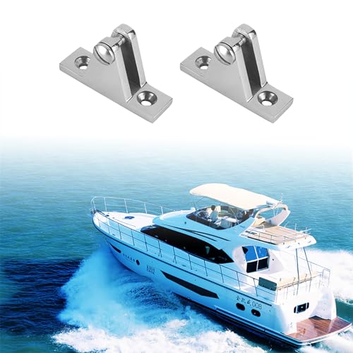 Amadget 2 PCS Marine Boat Deck Hinge Mount Bimini Top Fitting Hardware 316 Stainless Steel - Image 5