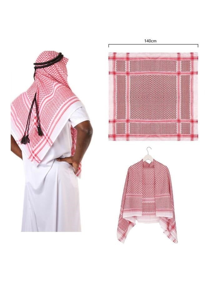 شماغ رجالي كلاسيكي كاجوال أحمر، مصنوع من مزيج قطني فاخر H53 - Image 1