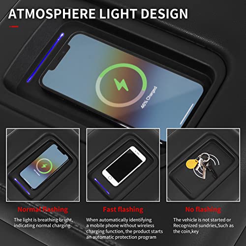 Xipoo Wireless Charger Compatible with 2015-2018 Chevy Silverado GMC Sierra Wireless Charging Tray Jump Seat Replacement for 2015-2018 Chevy Silverado Accessories - Image 4