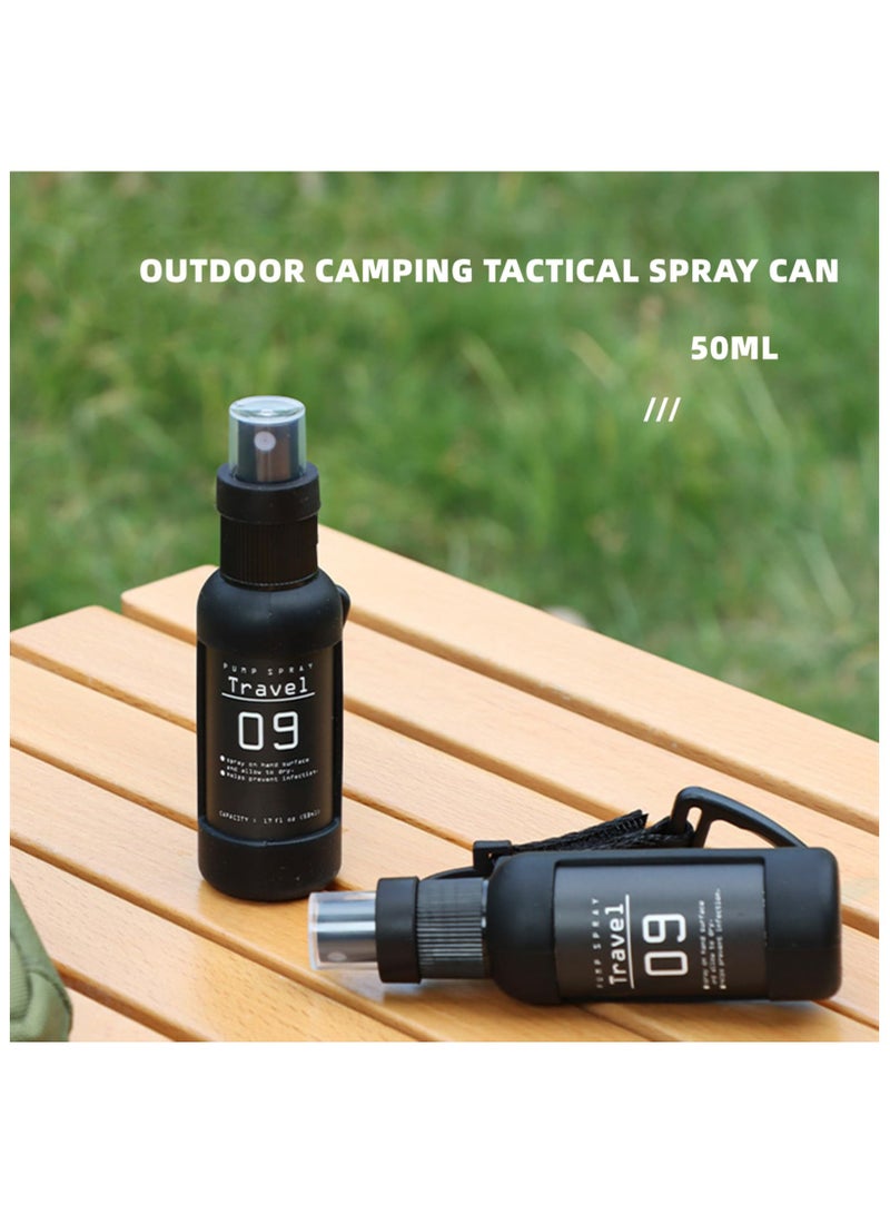 SYOSI Camping Spray Bottles with Hanging Buckle, Portable Fine Mist Spray Bottles for Outdoors, Empty Fine Mist Plastic Mini Travel Bottle, Travel Refillable Fine Mist Sprayers, Refillable Containers 50ml - Image 2