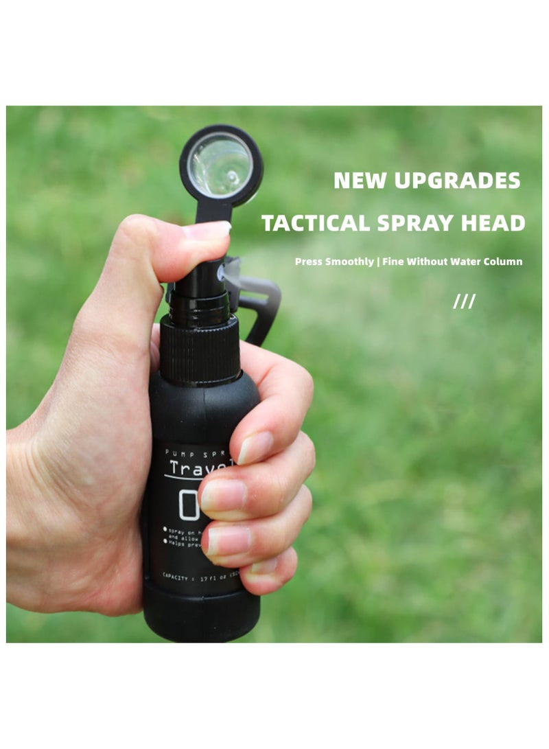 SYOSI Camping Spray Bottles with Hanging Buckle, Portable Fine Mist Spray Bottles for Outdoors, Empty Fine Mist Plastic Mini Travel Bottle, Travel Refillable Fine Mist Sprayers, Refillable Containers 50ml - Image 3