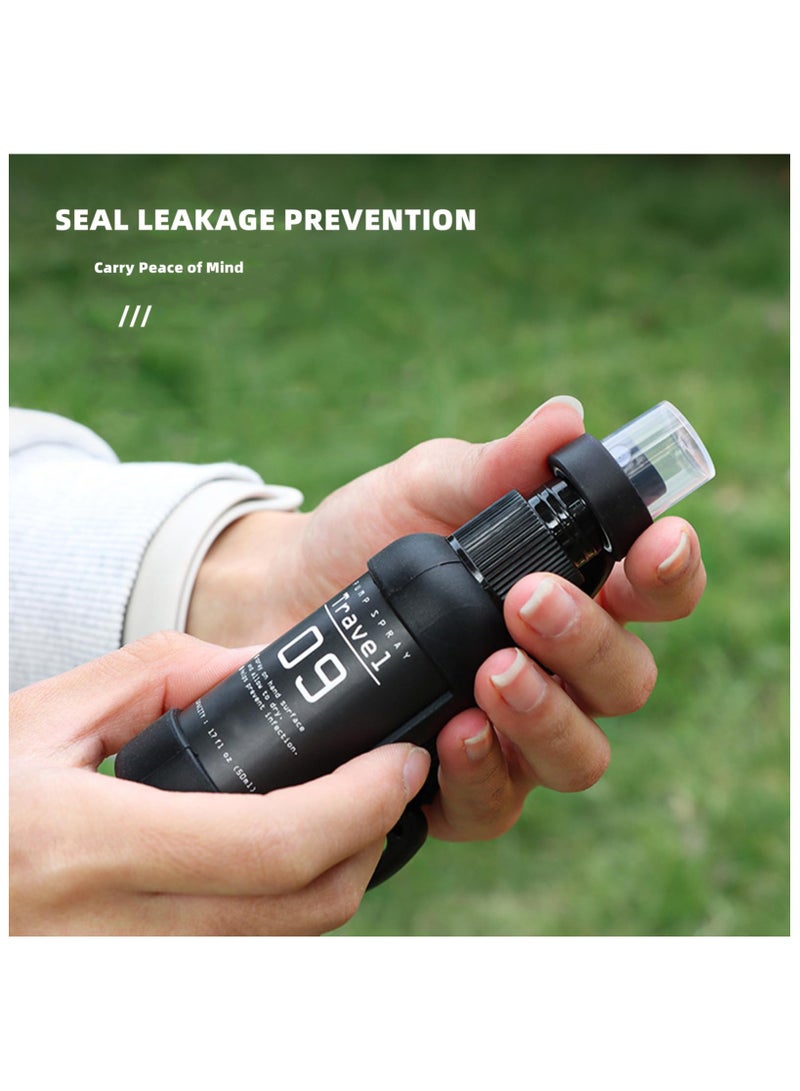 SYOSI Camping Spray Bottles with Hanging Buckle, Portable Fine Mist Spray Bottles for Outdoors, Empty Fine Mist Plastic Mini Travel Bottle, Travel Refillable Fine Mist Sprayers, Refillable Containers 50ml - Image 5