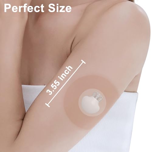 OBUZOO CGM Adhesive Patches for Guardian and Other Sensor,40 Pack Waterproof and Breathable Overpatches,Precut Clear Tape with No Glue On The Center for 7+ Days - Image 4