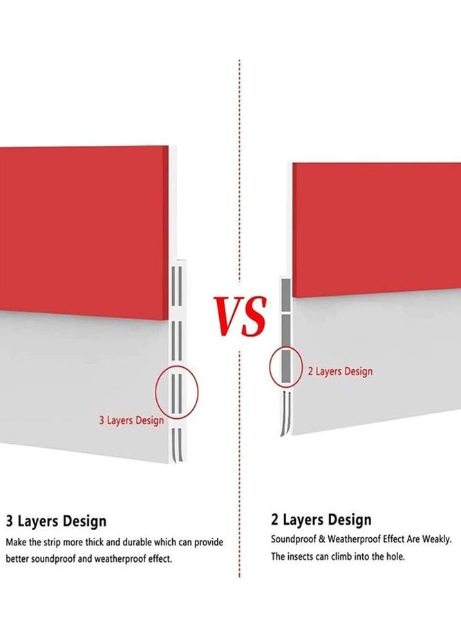 AMERTEER Self-Adhesive Door Seal Strip – Weather Stripping Soundproof & Insect-Proof Rubber Sweep for Drafts, Dust, Noise and Animal Protection - Image 4