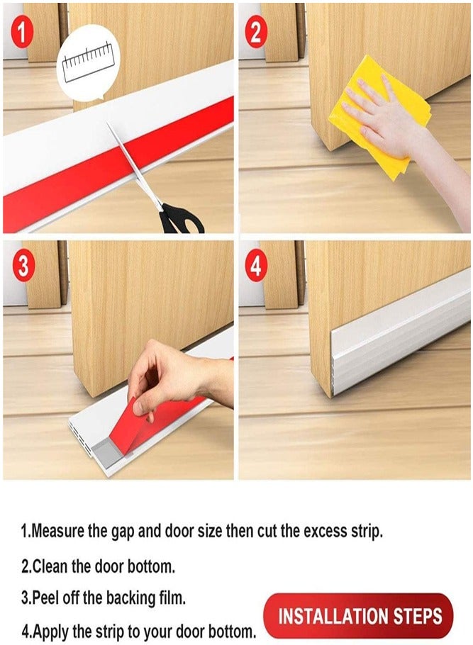 AMERTEER Self-Adhesive Door Seal Strip – Weather Stripping Soundproof & Insect-Proof Rubber Sweep for Drafts, Dust, Noise and Animal Protection - Image 5