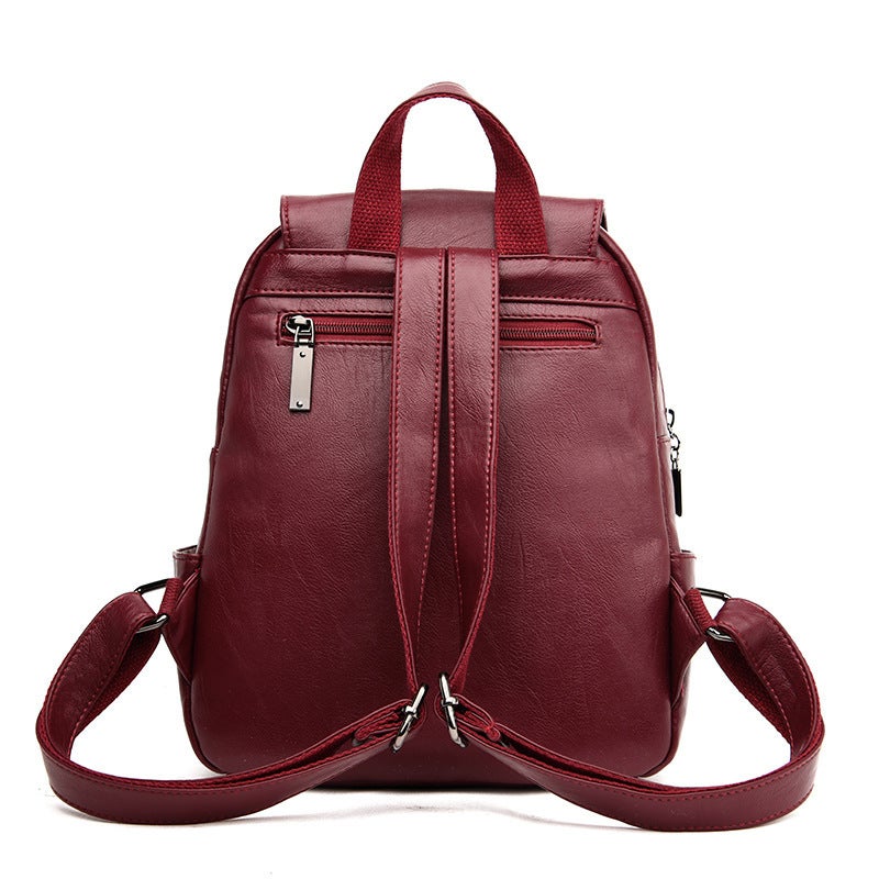 Fashion Backpack Women'S 2020 New Arrival Korean Style Student Schoolbag Large Capacity Women'S Bag Tassel Outdoor Soft Leather Backpack - Image 5