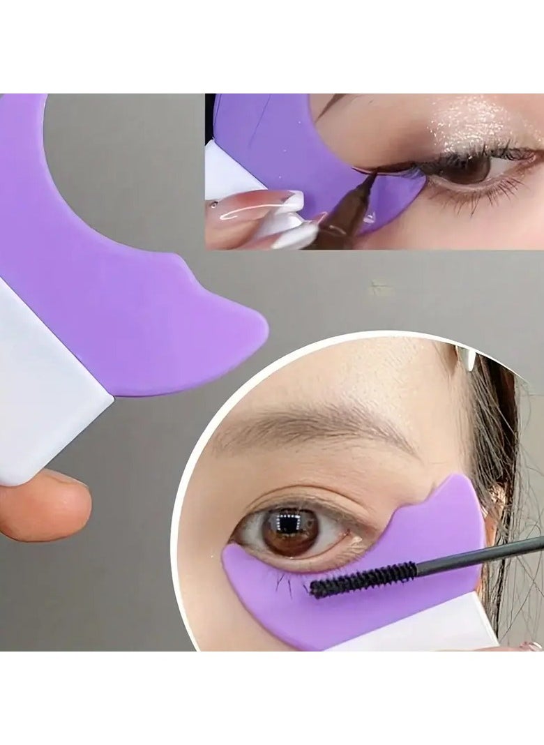 Multifunctional Silicone Eye Makeup Shield - Mascara Guard, Eyeshadow Applicator & Eyeliner Guide, Reusable Cosmetic Aid for Flawless Makeup Application - Use without Power