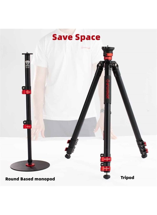 Ifootage  monopod احترافي من كوبرا RB-A300 مصنوع من الألمنيوم مع قاعدة وزن دائرية وارتفاع قابل للتعديل ، متوافق مع كاميرات DSLR وكاميرات الفيديو - Image 3