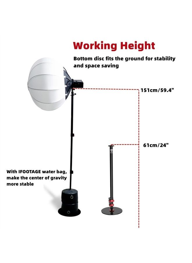 Ifootage  monopod احترافي من كوبرا RB-A300 مصنوع من الألمنيوم مع قاعدة وزن دائرية وارتفاع قابل للتعديل ، متوافق مع كاميرات DSLR وكاميرات الفيديو - Image 4