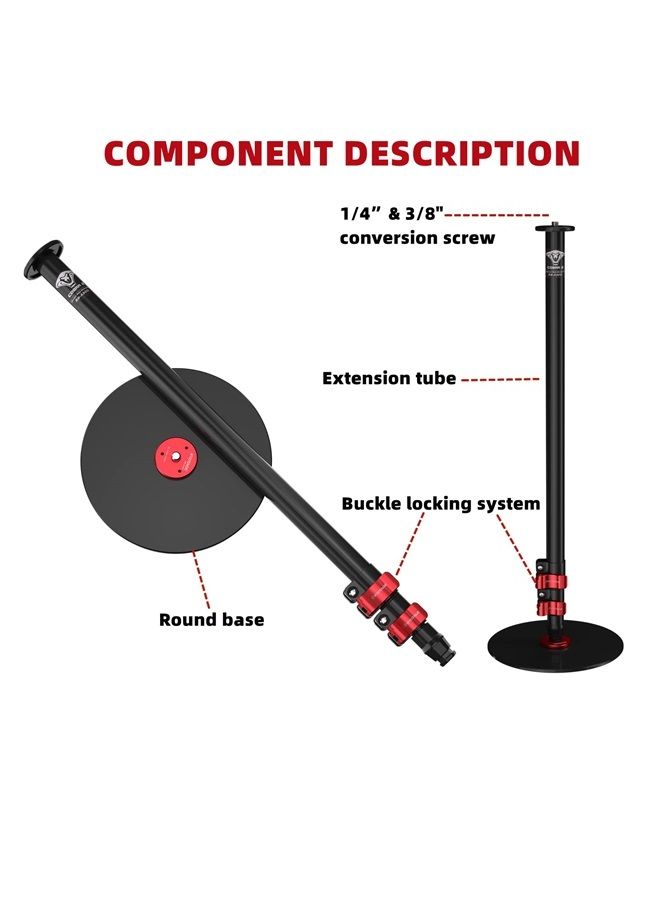 Ifootage  monopod احترافي من كوبرا RB-A300 مصنوع من الألمنيوم مع قاعدة وزن دائرية وارتفاع قابل للتعديل ، متوافق مع كاميرات DSLR وكاميرات الفيديو - Image 2