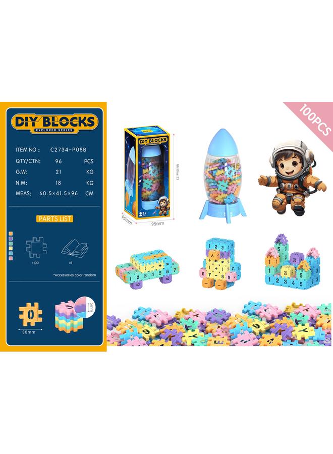 الأزرق جي دبليو <هدية الألغاز> Makalon DIY مكعبات الصواريخ التي تجمع ألعاب الألغاز للفتيات - Image 1