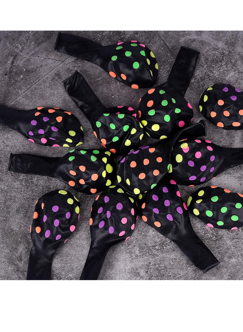 كاست ويف بالونات متوهجة نيون، 50 قطعة من لوازم الحفلات النيون بالأشعة فوق البنفسجية، بالونات منقطة فلورسنت تفاعلية، تتوهج في الظلام، بالونات لاتكس نيون لتزيين حفلات أعياد الميلاد وحفلات الزفاف - Image 5