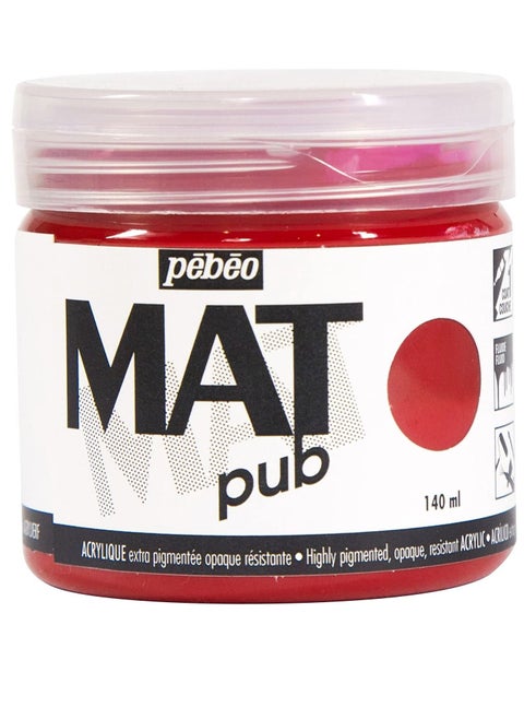 Pebeo Mat Pub Extra Fine 140 ML Magenta Red Acrylic Paint