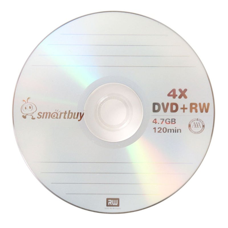 Smartbuy 100 عبوة سمارت باي أقراص DVD+RW فارغة 4X سعة 4.7GB مدة 120 دقيقة مع شعار العلامة التجارية قابلة لإعادة الكتابة - Image 3