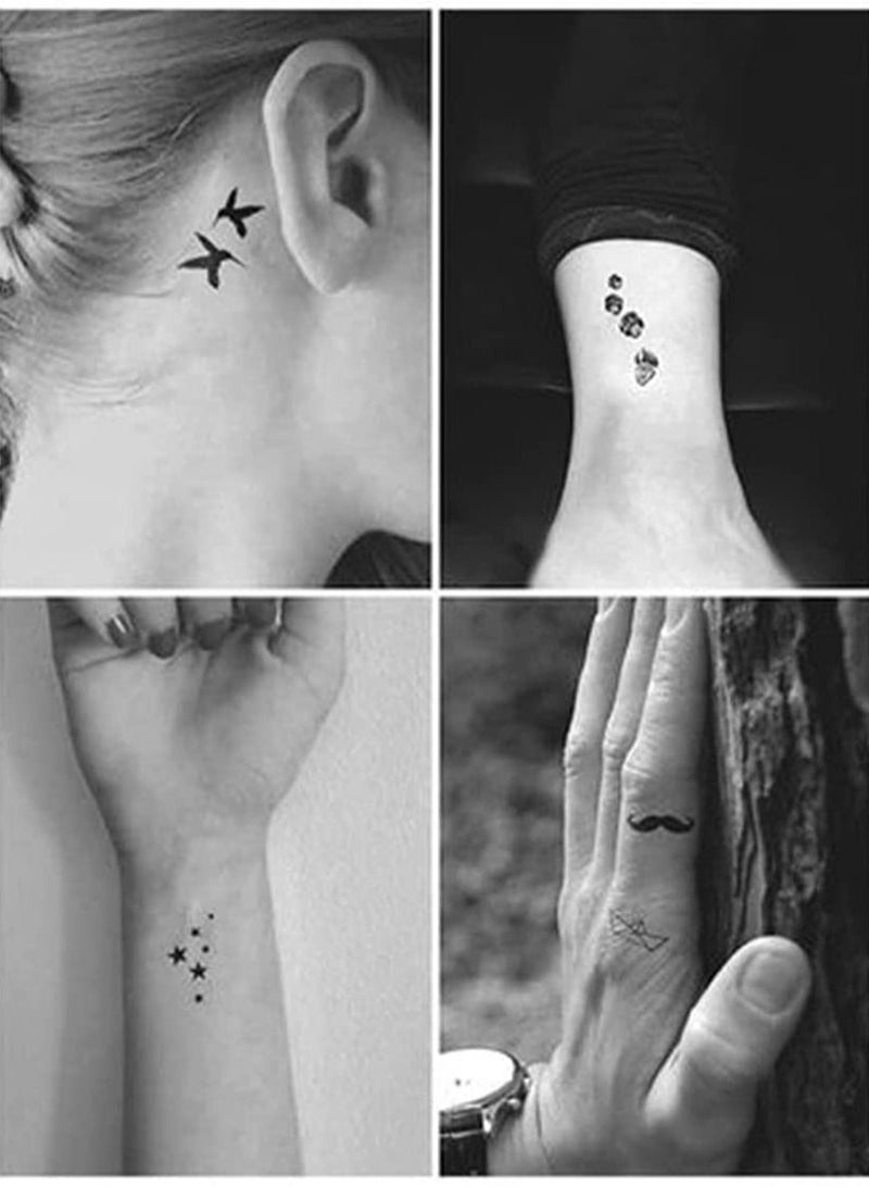 NIBEMINENT 4 Sheets Simple Design Temporary Tattoo Sticker Set，Simple Waterproof Fake Stickers Unisex (Animal) - Image 2
