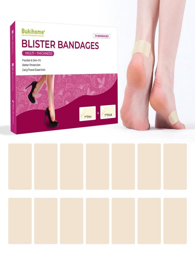 Bukihome Blister Bandages for High Heels Women - Bukihome 14 PCS Hydrocolloid Pads Prevent Rubbing Shocks Protect Foot Heels - Wedding Essentials Gifts for Bridesmaid Daily Travel Essentials Emergency Kits - Image 1