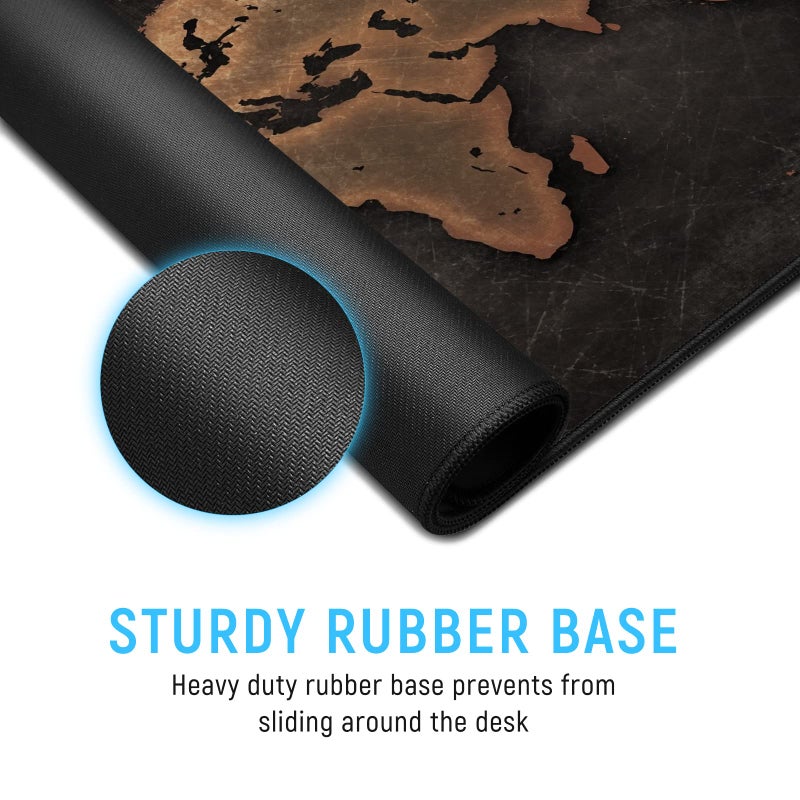 JIALONG Large Gaming Mouse Pad, XXL Desk Mousepad with Stitched Edges, Non-Slip Base Keyboard Pad for Gamer, Office & Home Retro Map - Image 4