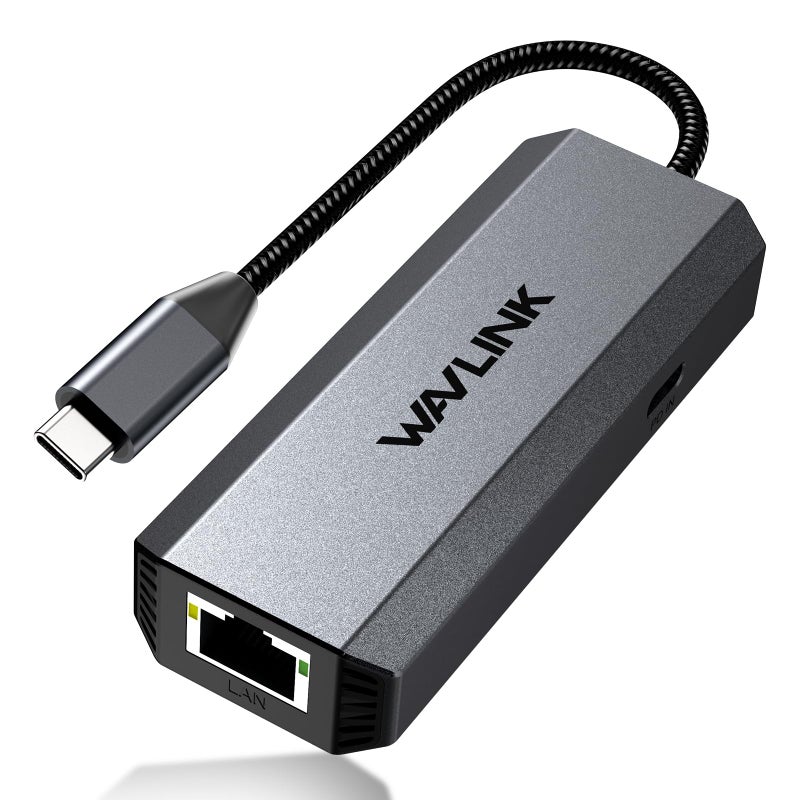 WAVLINK USB C to Ethernet Adapter 2.5 Gbps, USB to 2.5G Ethernet Adapter with 95W Power for Laptop, USB-C to RJ45 Network Converter (Thunderbolt 4/3 Compatible) for Windows, Mac OS, iPad OS and More - Image 1