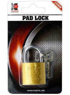 KADRIS Heavy-Duty Security Padlock HA-1426, Weather-Resistant in Solid Brass Lock 25MM - Padlock  shackle with Keys for Sheds, Storage Unit, School, Gym Locker, Fence, Toolbox, Hasp Storage  - Image 4