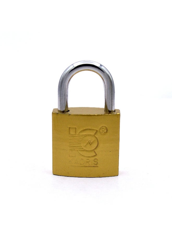 KADRIS - Heavy-Duty Security Padlock HA-1426, Weather-Resistant in Solid Brass Lock 25MM - Padlock  shackle with Keys for Sheds, Storage Unit, School, Gym Locker, Fence, Toolbox, Hasp Storage - Image 1
