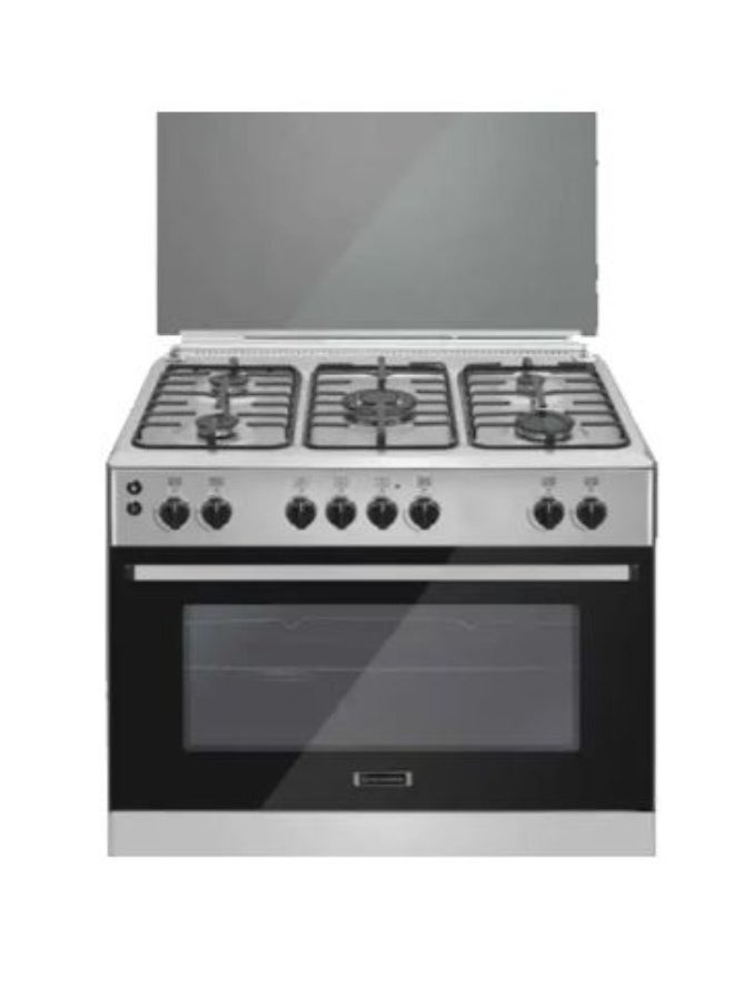إيكو ماتك - ايكوماتيك بوتجاز غاز ، 5 شعلة، 90 سم، استانلس ستيل -FS9104M - Image 1
