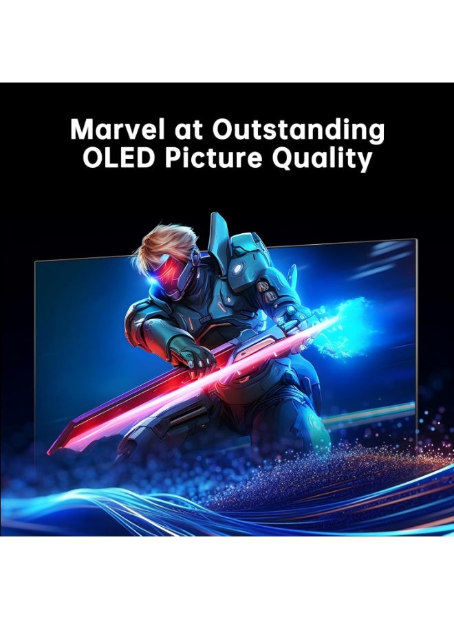 ك تي سي شاشة ألعاب OLED من KTC مقاس 27 بوصة - معدل تحديث 240 هرتز، زمن استجابة 0.03 مللي ثانية، دقة QHD (2560 × 1440 بكسل)، منفذ USB-C، منفذ عرض 65 واط، منفذ HDMI 2.0، منفذ USB-C 3.0، مكبرات صوت مدمجة، نسبة تباين 1.5 مليون:1، تغطية 136% من نطاق ألوان sRGB، متوافقة مع معيار VESA، شاشة كمبيوتر للألعاب والأفلام والمكتب - Image 2