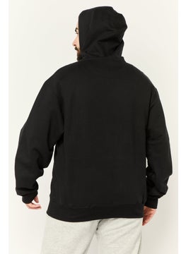 Champion Men Sportswear Fit Embroidered Logo Long Sleeves Outdoor Hoodie, Black  - Image 2