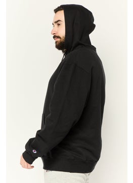 Champion Men Sportswear Fit Embroidered Logo Long Sleeves Outdoor Hoodie, Black  - Image 4