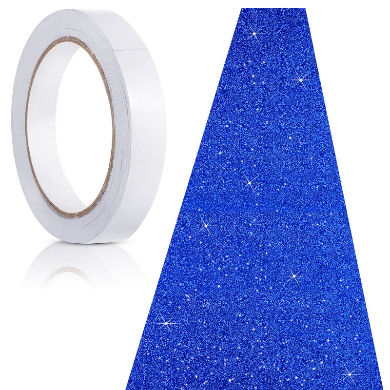 Tatuo Carpet Runner Runway Rug 55 GSM Thickness with Carpet Tape for Prom Wedding Halloween Christmas Outdoor Indoor Hallway Party Rug(2.46 x 30 Feet,Glitter Dark Blue) - Image 1