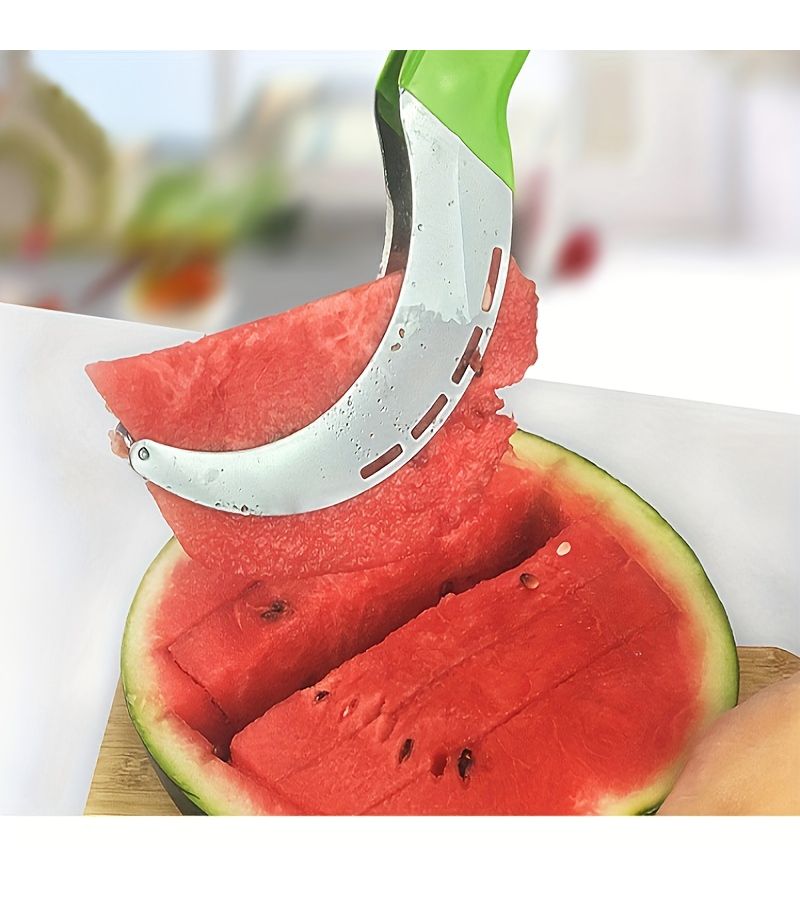 Green Stainless Steel Watermelon Divider Multifunctional Melon Fruit Vegetable Slicer - Image 5