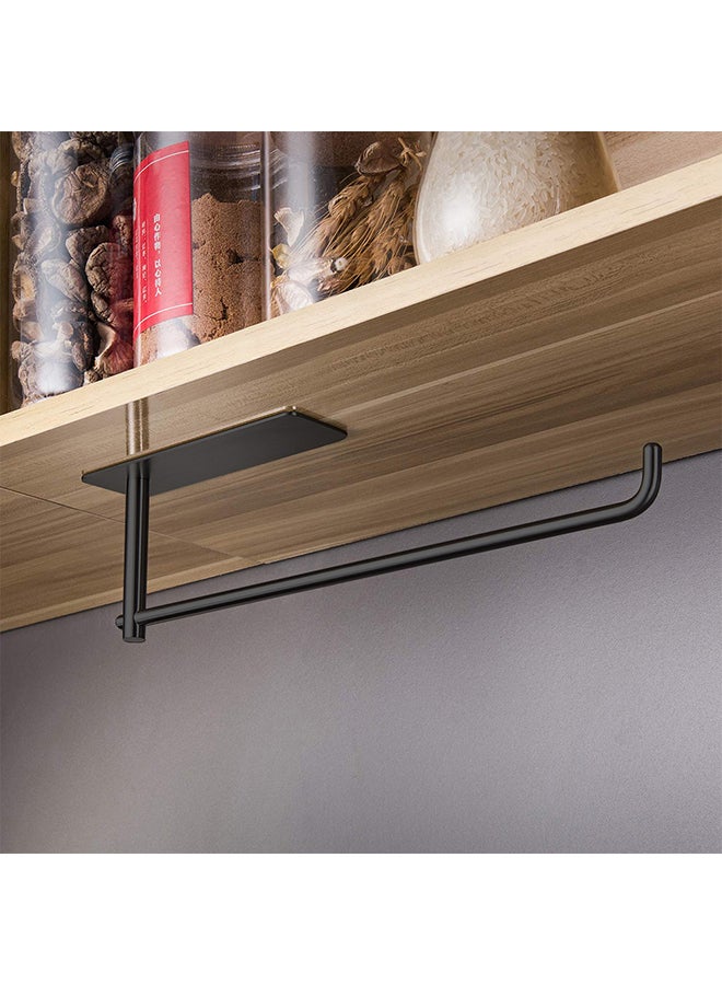 O Ozone Kitchen Tissue Holder Towel Rack Spoon Spatula Holder Adhesive Roll Tissue Dispenser Stick it on the Wall or Under Cabinet Storage Rack - Black  - Image 3