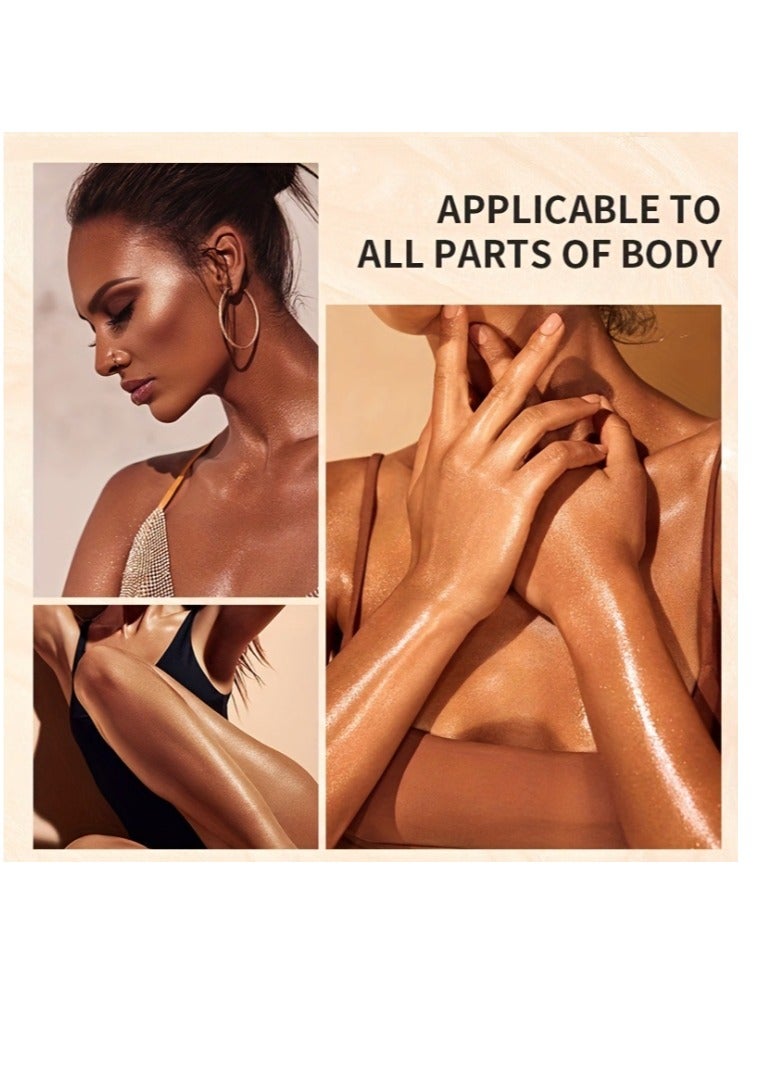 Ushas Glow Shimmer Spray - Shimmer Body Oil Liquid Easy to Push Away Natural Moisture Glitter Face Brightening Glow Pearl Highlighter Illuminator Shine Contouring Makeup for Face and Body #1 - Image 3