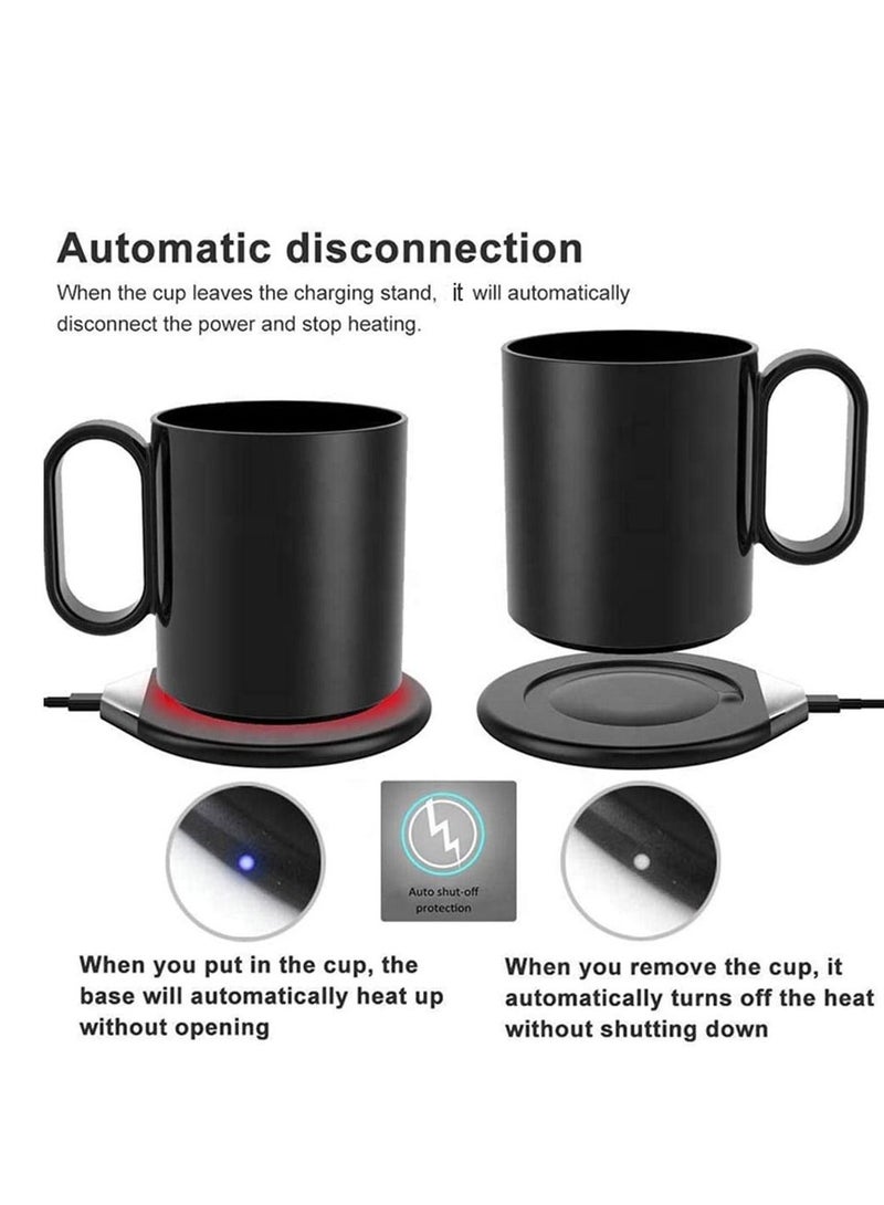 SYOSI Coffee Cup Warmer Electric Smart Beverage Mug Desktop Digital Touch Heater Coaster Pad for Tea Wate Cocoa Baby Food Milk Plate Black  - Image 2