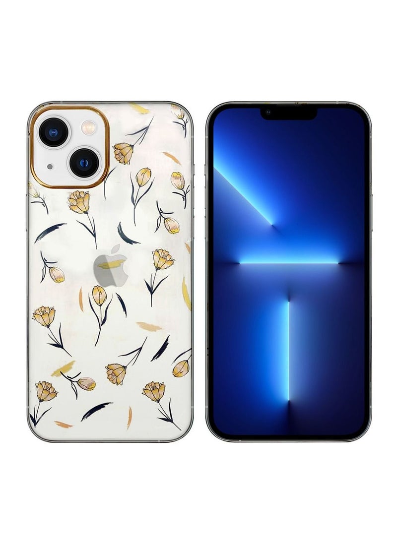 JOWAY iPhone 13 Floral Clear Case Ultra Slim Shockproof Flower Print Transparent Cover Design 8 - Image 2