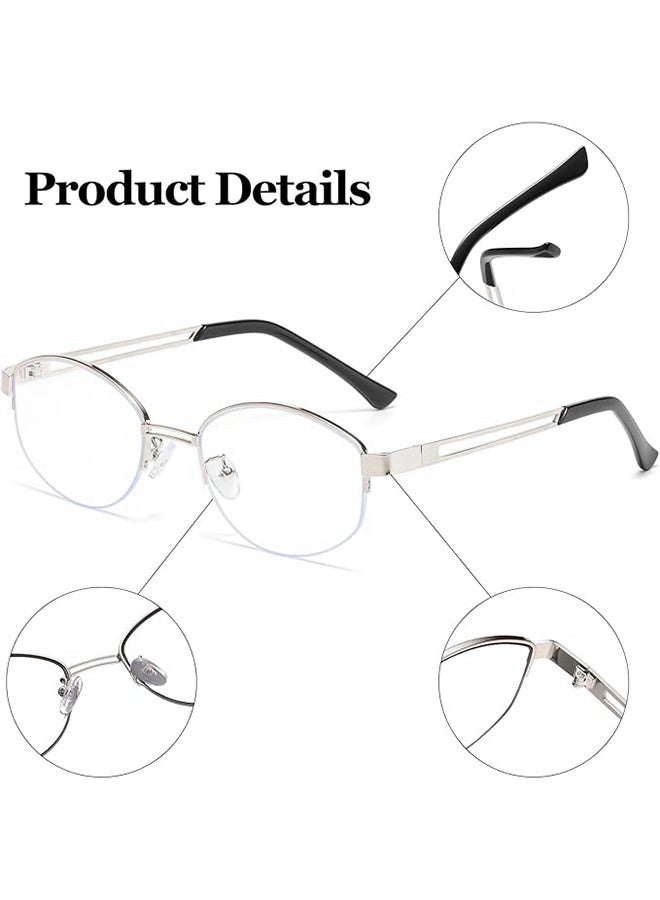CIKJUK Metal Frame Blue Light Glasses for Men and Women Oval Anti-Radiation Eyeglasses Blue Light Blocking Eye Glasses for Gaming Computer Phones UV Filter Eyeglass Retro Eyewear Silver - Image 5