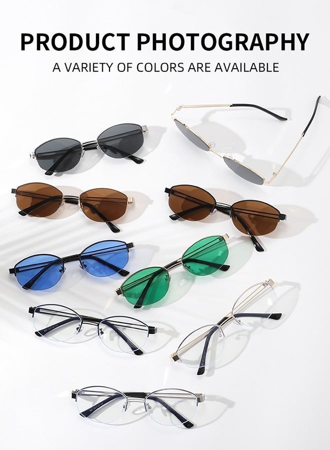 CIKJUK Metal Frame Blue Light Glasses for Men and Women Oval Anti-Radiation Eyeglasses Blue Light Blocking Eye Glasses for Gaming Computer Phones UV Filter Eyeglass Retro Eyewear Silver - Image 4