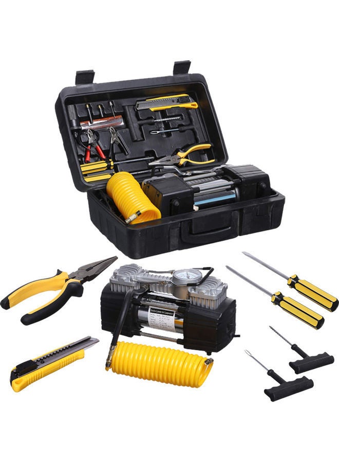 Air Compressor Tyre Double Cylinder Inflator Heavy Duty Pump With Car Emergency Kit - Image 5